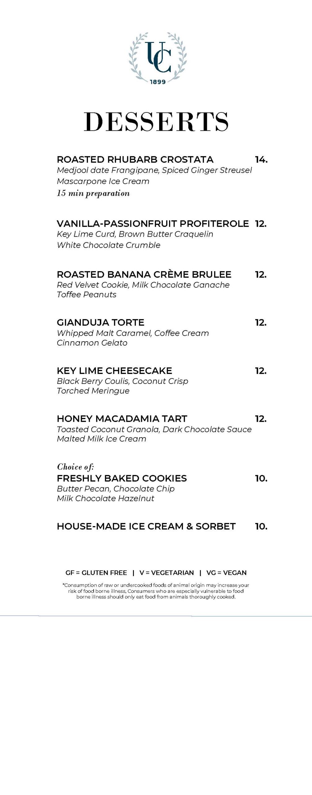 5.1 DESSERT MENU